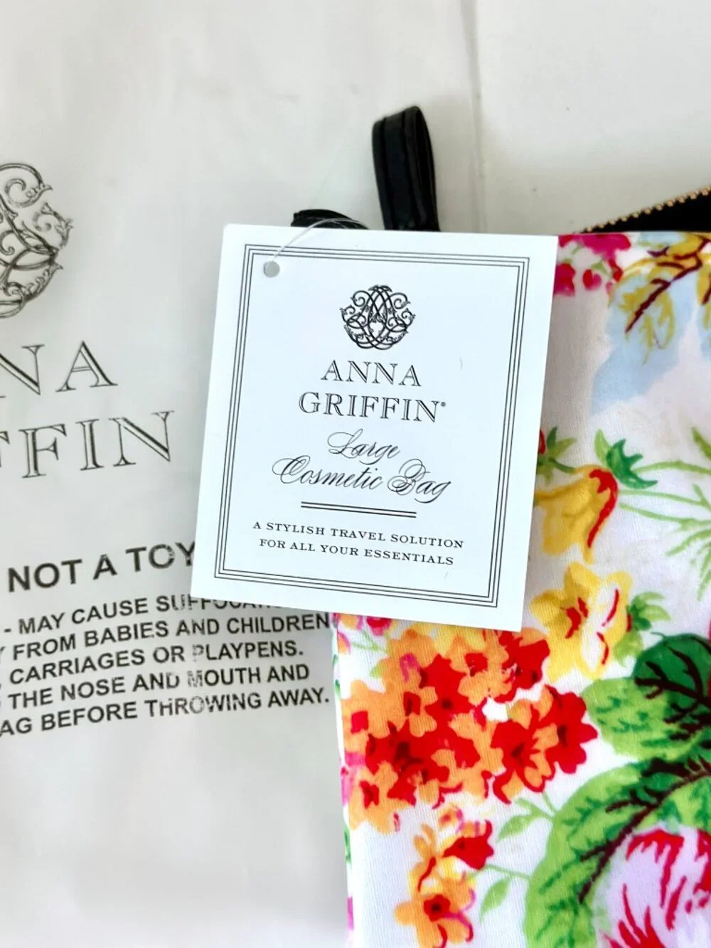 Anna Griffin Annalise Large Floral Cosmetic Bag NEW WITH TAGS